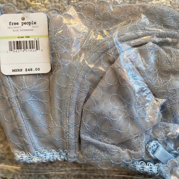 Free People LUCIA Underwire Bra Hydrandea 34B New - Picture 9 of 9